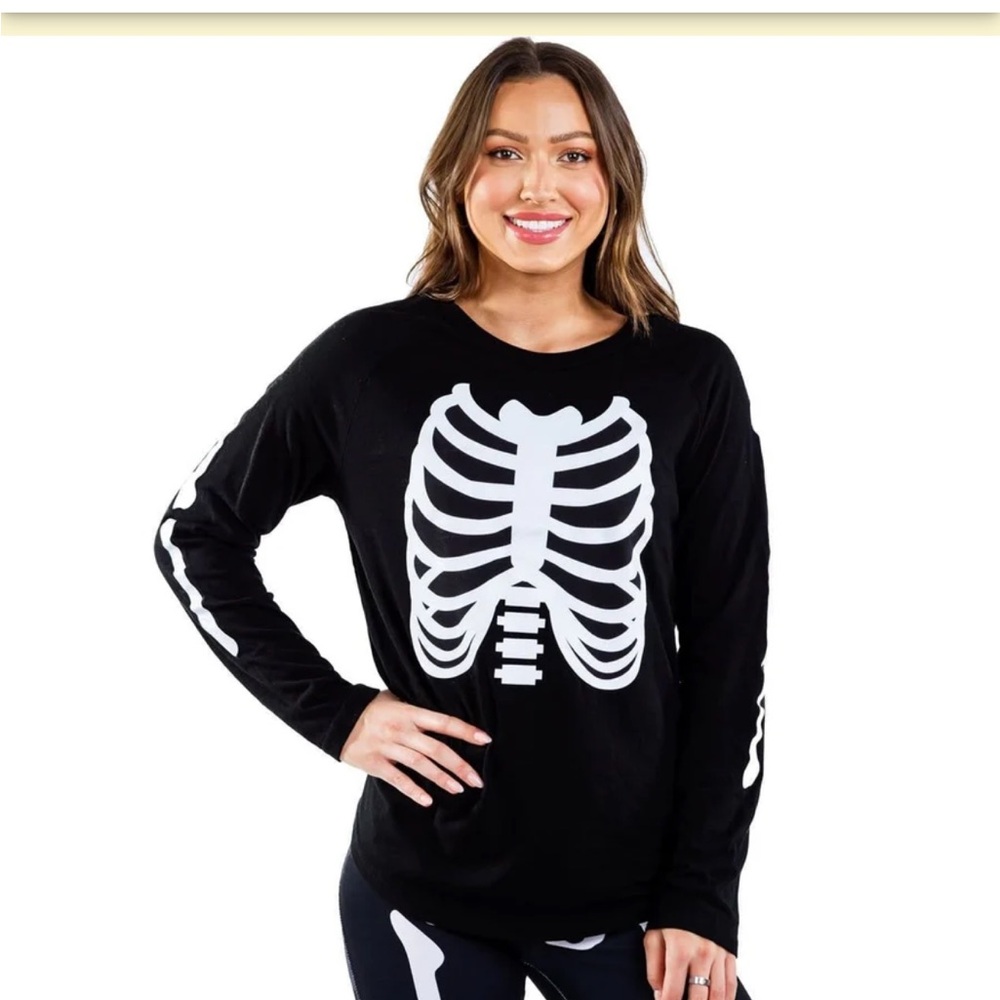 ❤️ Tipsy Elves Skeleton Long Sleeve Shirt Large L New with tags